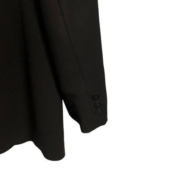 Philippe Adec Paris Black Wool Blend 3 Button Blazer Size 2 - Picture 4 of 6